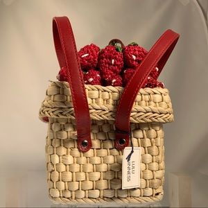 Vintage Lulu Guinness Strawberry Basket Handbag